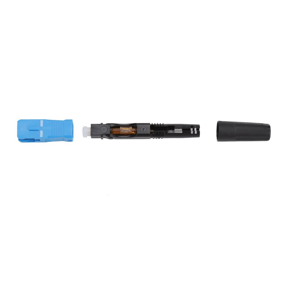 Jeanoko 100Pcs Connecteur de Fibre Optique intégré SC Adaptateur de Connexion de connecteur Rapide Rapide à Froid pour FTTH