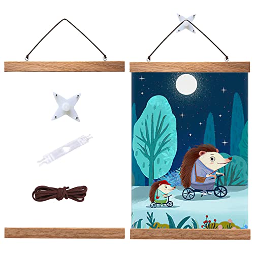 TITSHOP Magnetisch Posterschiene Magnet Posterhänger Holzrahmen Bilderrahmen Posterleiste für Wall Décor Wandbilder Poster Drucken Kunstwerk Wandgemälde(Teakholz - 21cm) Cover