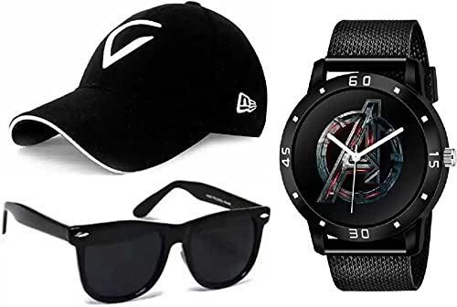SELLORIA Black Dial Analogue - Boys & Kids Watch with fre Cap & Sunglass (B09CLDMFVQ) Amazon Price History, Amazon Price Tracker
