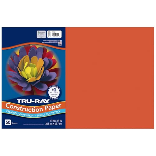 Tru-Ray Construction Paper 50% Recycled 12 x 18 Orange Pack Of 50
