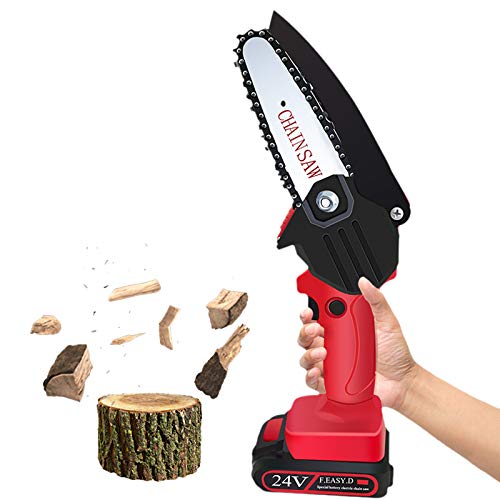 HGJDKSJ Cordless Chainsaw, Mini Electric Chain Saw, Chain Saws for Trees Battery Powered, Logging Pruning Saw, Gardening Tools, Hand Saw for Branches