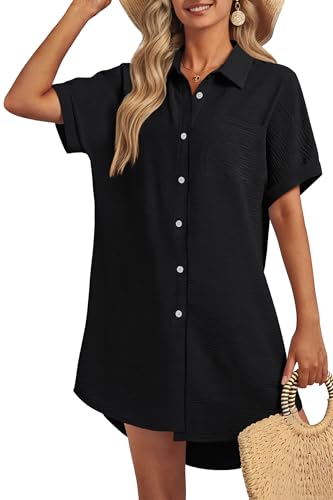 GKBK Women Swimsuit Coverup Swimwear Dress Shirt Button Down Beachwear Bathing Suit Cover Up - image 1