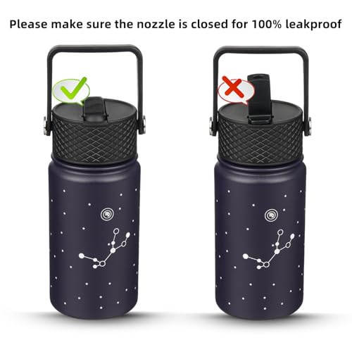 Image of BJPKPK Insulated Water Bottle, 15oz Stainless Steel with Straw Lid