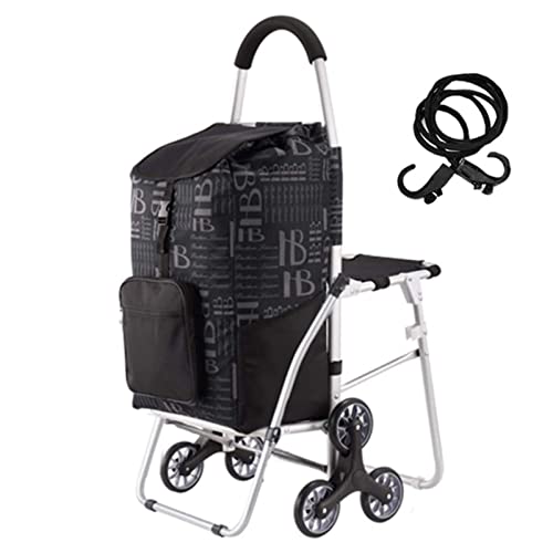 WYBF einkaufstrolley treppensteiger mit Sitz,6 räder für alte Menschen treppensteiger klappbar einkaufstrolley,stabil…
