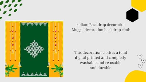 Image of varalakshmi vratham backdrops | Traditional Backdrop Cloth for Decorations Pooja 5x5 ft (ygkollam(5x5 ft)) backdrops Cloths | Pooja Decoration backdrops Cloths | Backdrop for poojas