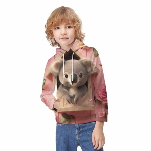Sweat à capuche enfants pull graphique koala 3D vêtement adolescent 13-15 ans - 2