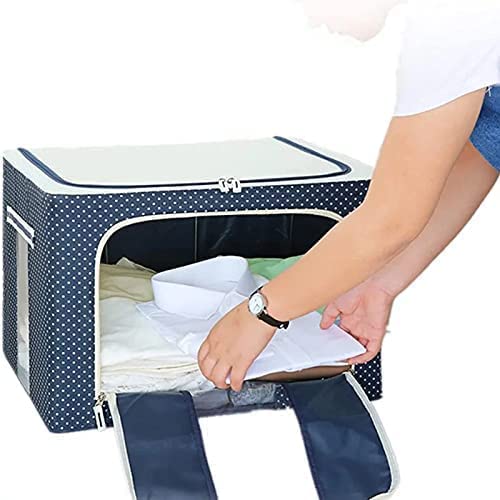 Image of RKR 66 LTR Fabric Storage Box with Window - Folding Bag for Saree Clothes Blankets Bedsheets - Under Bed Closet Wardrobe Bag (Pack of 1)