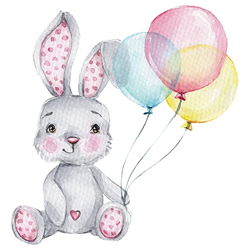 Wallpaper For Toddler Girls Bedroom Balloon Rabbit Children's Room Bedroom Bedside Wardrobe Kindergarten Classroom Background Decoration Wall Sticker Mural In The Dark Kids Wall Decals #TOP3