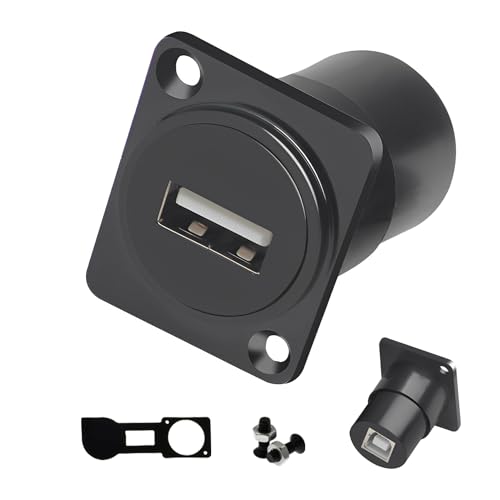 YiKaiEn USB A to B Panel Mount Adapter - D-Type USB Type A to B Conversion Connector for Printers & Scanners, Compatible with HP, Canon, Dell, Epson, Lexmark, Xerox & More