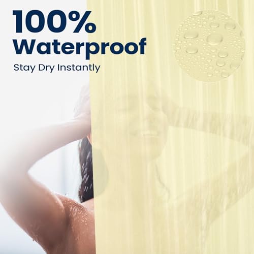 Image of downluxe Shower Curtain Liner, PEVA Plastic Shower Liner with 3 Magnets, 72 inch x 72 inch Waterproof Bathroom Curtain, Ivory, 1 Pack