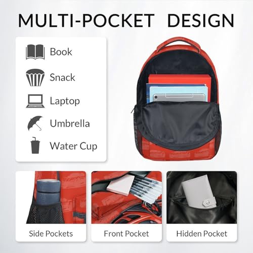 Kids Backpack with Lunch Box, 3 in 1 Custom Cute Car Bookbag for Elementary Middle, 17 Inch Racing Car School Bag Set for School Travel3