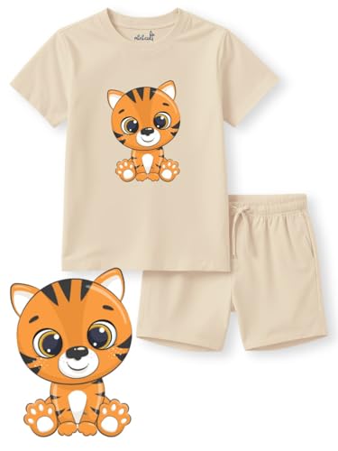 Image of minicult kids Kids Cotton Shorts and Matching Tshirt Coord clothing set with Cute Prints Clothing Set (200gsm Cotton Fabric)(pack of 2)