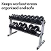 Body-Solid (GDR60) 60 inch 2-Tier Dumbbell Rack, Compact Storage for Commercial and Home Gym Weights, Holds upto 70 lb Dumbbells