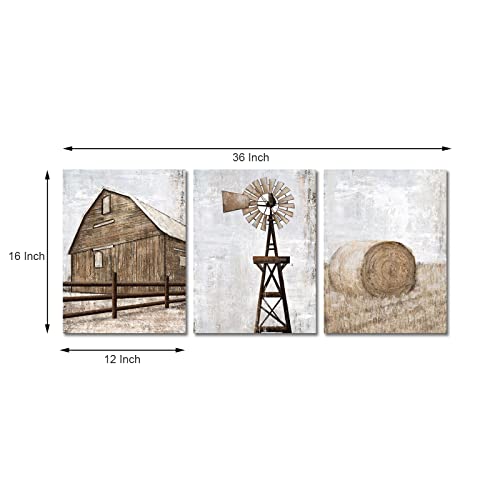 HOMEOART-Farmhouse-Wall-Art-Rustic-Barn-Windmill-Cornfield-Pictures-Countryside-Rural-Landscape-Painting-Canvas-Artwork-Stretched-and-Framed-Ready-to-Hang-Home-Decor-12x16x3-Pieces HOMEOART Farmhouse Wall Art Rustic Barn Windmill Cornfield Pictures Countryside Rural Landscape Painting Canvas Artwork Stretched and Framed Ready to Hang Home Decor 12x16x3 Pieces