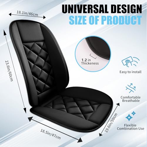 Chezope Car Seat Cushion with Back Support Pillow, Car Seat Cushion for Long Driving, Breathable Car Seat Protector, 1.2'' Thick Memory Foam Design for Pain Relief, Seat Pad for Car SUV Truck (Black) by Chezope - Image 2