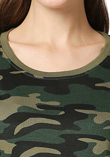 Image of Wear Your Opinion Women's Camouflage Army Military Stylish Half Sleeve Top T-Shirt