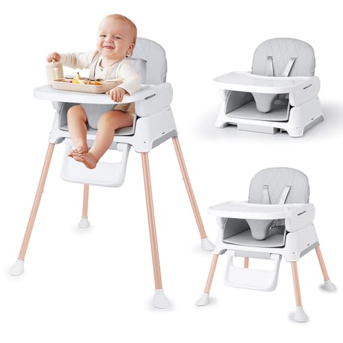 Image of 3 in 1 Baby High Chair, Bellababy Adjustable Convertible Chairs for Babies and Toddlers, Compact/Light Weight/Portable/Easy to Clean