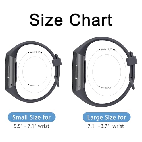 Image of Tobfit Watch Strap Compatible with Fitbit Charge 4 / Fitbit Charge 3 (Watch Not Included), Removable Soft Belts for Charge 3 /4 Wristband, Smartwatch Band for Men & Women (S, Midnight)