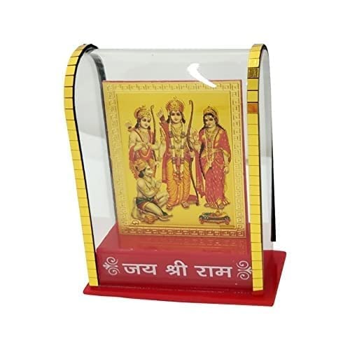 Image of Gold Plated Shree Ram Darbar in Cabinet Showpieces, Shree Ram Darbar Car Dashboard, for Home,Temple & Offices