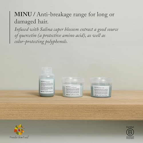 Image of Davines MINU /Conditioner, Illuminating Protective Formula for Color Treated Hair - Detangles & Preserves Cosmetic Color with Green Coffee - Softens & Adds Silky Shine