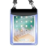 Universal Tablet Waterproof Case Pouch Dry Bag for iPad 10.2 / 9.7, iPad Pro 11 / 10.5, iPad Air, Samsung Galaxy Tab, Surface Go, Lenovo Dragon Touch Fusion5 Asus Vankyo MatrixPad Simbans LG (Blue)