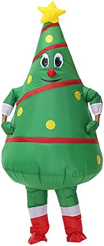 eLUUGIE Inflatable Gingerbread Man Costume Christmas Costume Halloween Costume for Christmas Party Dress/Halloween Decorations/Cosplay Fancy Dress