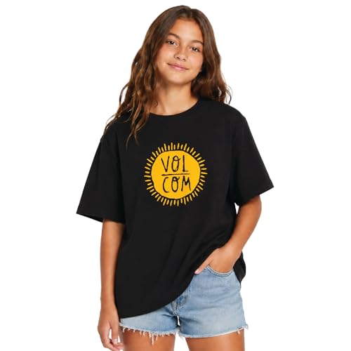 Image of Volcom Girls Shirts - Casual Crewneck Short Sleeve Graphic Tee Trendy Tops - Breathable Girls Summer Clothes