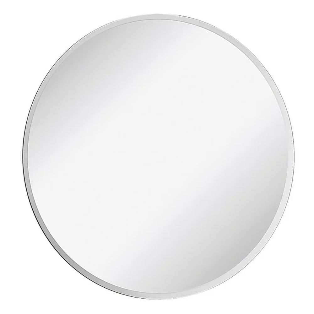Inbagno Specchio Rotondo Da Parete 80 Cm Reversibile Design Moderno Con Bordo Smussato 2,5 Cm