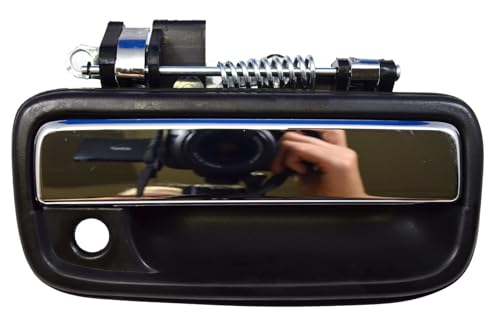 PT Auto Warehouse TO-3246MA-FR - Outside Exterior Outer Door Handle, Black Housing with Chrome Lever - Passenger Side Front