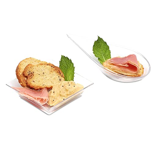 Juvale Mini Appetizer Plates And Tear Drop Spoons For Weddings (Clear, 72 Pieces) #TOP4