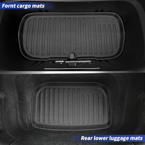 Image of Floor Mat for 2025-2026 New Model Y Juniper 7PCS Full Set Floor Mats with Front Rear Cargo Liner & Second Row Seat Back Mats & Anti-Scratch Rear Bumper Guard Mats Interior Accessories