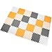 Yostrong Esterilla Puzzle para Suelo de Gimnasio y Fitness | Alfombra Juegos Bebe | Protección de Goma Espuma | Alfombrilla Protectora Expandible de 24 Losas. Blanco, Naranja, Beige, Gris. YC-ABJLb24N