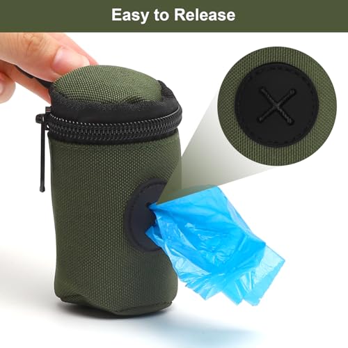 Kotbeutelspender Hund Outdoor 2 Stück Kompakter Hundekotbeutelhalter aus 900D Polyester Seitliche Öffnung Reißverschluss & Karabiner Ideal für Spaziergänge Reisen Camping mit Haustieren