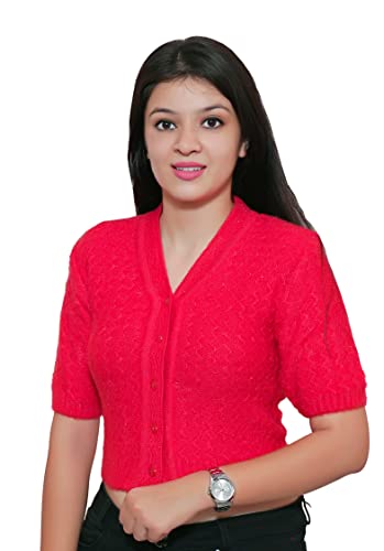 Image of Women's Hosiery Woolen Solid Half Sleeve Sweater Blouse