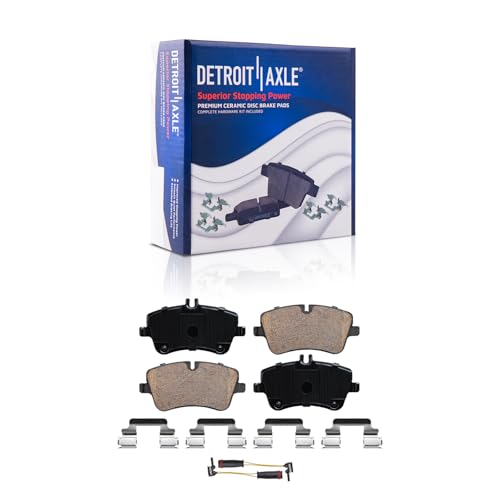 Image of Detroit Axle - Front Brake Pads for Mercedes-Benz C230 C240 C280 C320 C350 CLK320 CLK350 SLK280 SLK300, Ceramic Brake Pads with Hardware Replacement