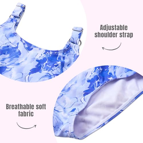 Image of Girls One Piece Swimsuit Quick Dry Swimwear Swimming Beach Bathing Suit for 5-14 Years