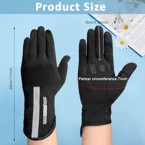 Image of PALAY Driving Gloves for Women, UV Protection Riding Gloves Women Sun Protection, Ice Silk Fashion Bike Gloves for Summer, Open Finger & Anti-slip Design Black