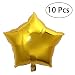 NUOLUX 10pcs 18 inch Foil Balloon Party Five-Point Star Mylar Balloons for Valentin's Day Wedding Birthday Party Decoration (Gold)