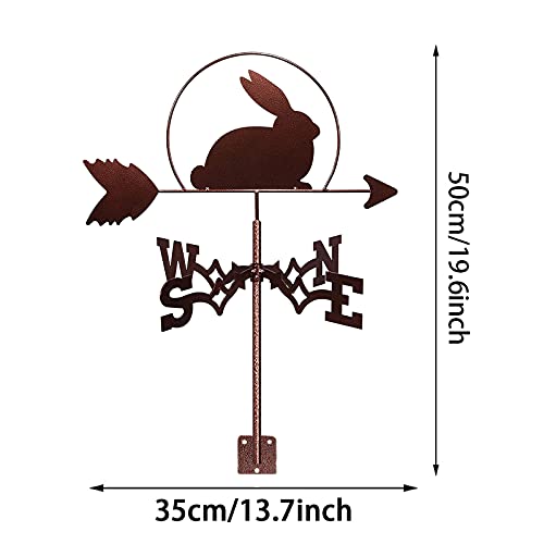 Ydhnb Metal Weather Vane Garden Weathervane Outdoor Roof Garden Mount Yard Decor Weather Vane, Yard Indicating Wind Direction,Rabbit #TOP4