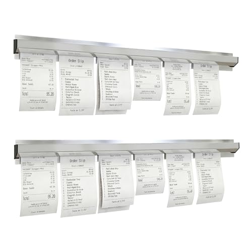 LYAYAN 2 Pack Restaurant Ticket Holder, 36 Inch Receipt Holder for Kitchen Office Wall Refrigerator Home Pub Bar Cafe (Silver, 2Pcs) by LYAYAN - Used condition - US$24.22
