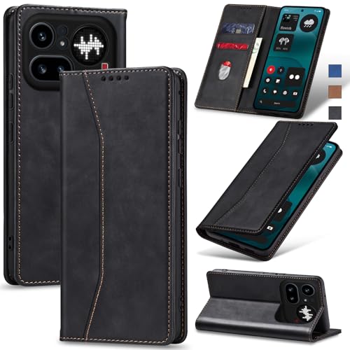 Image of Jasonyu Flip Wallet Case for Nothing Phone 4a Pro 5G,Black