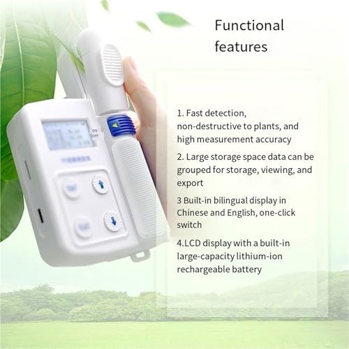 Chlorophyll Meter - Portable Handheld Plant Health Analyzer for Accurate Chlorophyll Testing in Agriculture, Gardening, and Horticulture