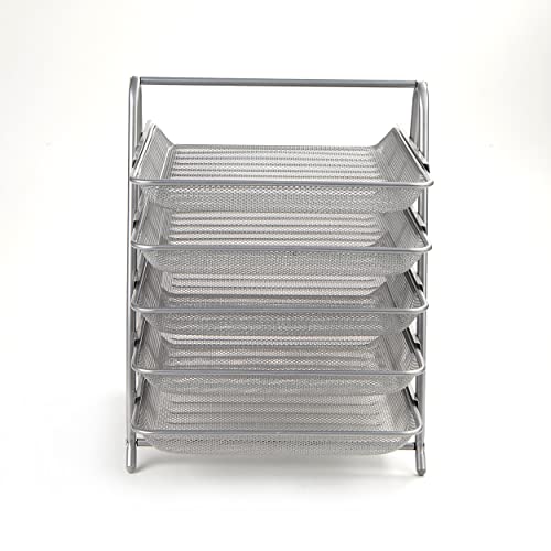 Mind Reader Organizador de mesa com 5 bandejas deslizantes para cartas, documentos, correio, arquivo