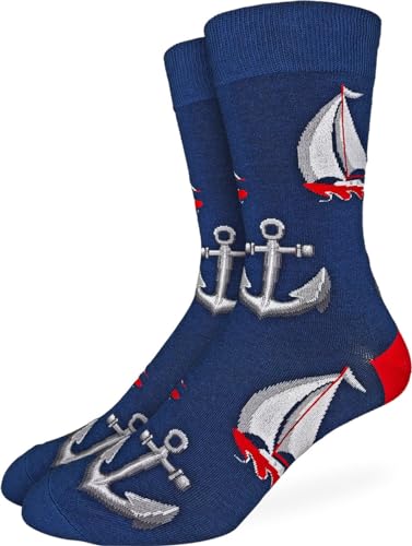 Good Luck Sock Men's Nautical Ships and Boats Socks, Adult