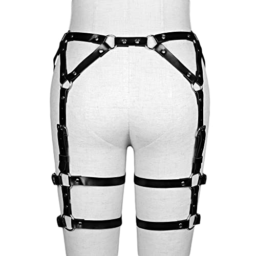 Mumbobyswim Women Leather Body Harness Adjustable Garter Belt Waist Belly Chain Party Club Body Accessories #TOP6