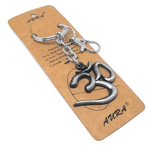 Image of Aura Spiritual Aum Om Metal Keyring Keychain For Gifting Men Women Girls Boys Husband Friend Bike Car House Office Home Keys