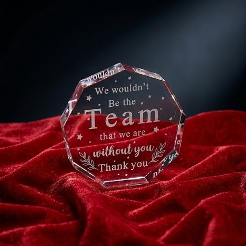 Image of DIGI ARTS Team Appreciation Gift Acrylic Plaque for Coworkers & Employees - Engraved Crystal Clear Acrylic Desk Decor, Thank You Gift for Team Member, Colleague, Staff, Office Appreciation Keepsake, 13 x 13 cm