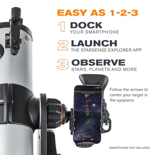 Celestron StarSense Explorer 114AZ App-Enabled Telescope – 114mm Tabletop Dobsonian with Smartphone Dock & StarSense App – iPhone & Android Compatible – Easy-to-Use for Beginners