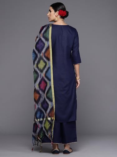 Image of INDO ERA Cotton Women's Yoke Design Kurta Pant With Dupatta Set