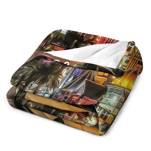 Couverture polaire lit et canapé grand format Skyline Las Vegas